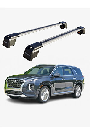 HYUNDAI PALISADE 2020-Sonrası TRX2 Thunder Carrier Kilitli Ara Atkı Taşıyıcı Tavan Barı Siyah