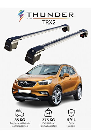 OPEL MOKKA X 2016-2020 TRX2 Thunder Carrier Kilitli Ara Atkı Taşıyıcı Tavan Barı Siyah