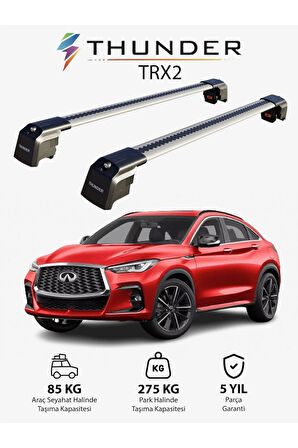 INFINITI QX55 2022-Sonrası TRX2 Thunder Carrier Kilitli Ara Atkı Taşıyıcı Tavan Barı Siyah