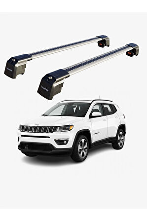 JEEP COMPASS 2017-Sonrası TRX2 Thunder Carrier Kilitli Ara Atkı Taşıyıcı Tavan Barı Siyah