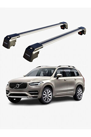 VOLVO XC90 2015-Sonrası TRX2 Thunder Carrier Kilitli Ara Atkı Taşıyıcı Tavan Barı Siyah