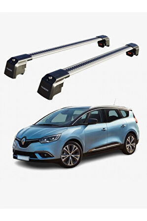 RENAULT GRAND SCENIC 2017-Sonrası TRX2 Thunder Carrier Kilitli Ara Atkı Taşıyıcı Tavan Barı Siyah