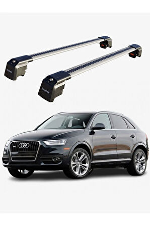 AUDI Q3 2012-2018 TRX2 Thunder Carrier Kilitli Ara Atkı Taşıyıcı Tavan Barı Siyah