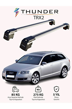 AUDI A6 AVANT 2005-2010 TRX2 Thunder Carrier Kilitli Ara Atkı Taşıyıcı Tavan Barı Siyah