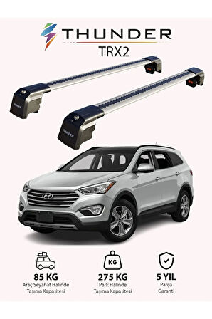 HYUNDAI SANTA FE 2013-2018 TRX2 Thunder Carrier Kilitli Ara Atkı Taşıyıcı Tavan Barı Siyah