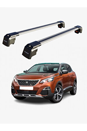PEUGEOT 3008 2017-Sonrası TRX2 Thunder Carrier Kilitli Ara Atkı Taşıyıcı Tavan Barı Siyah