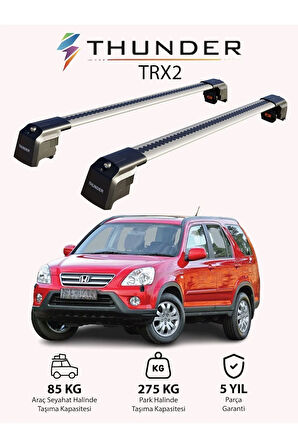 HONDA CR-V 2002-2006 TRX2 Thunder Carrier Kilitli Ara Atkı Taşıyıcı Tavan Barı Siyah