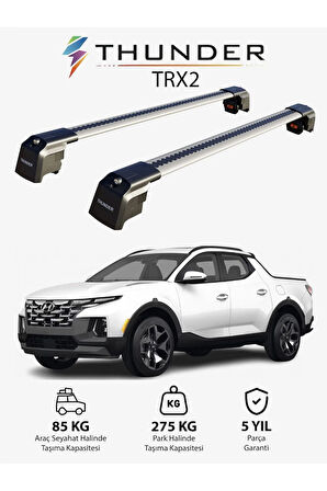 HYUNDAI SANTA CRUZ 2022-Sonrası TRX2 Thunder Carrier Kilitli Ara Atkı Taşıyıcı Tavan Barı Siyah
