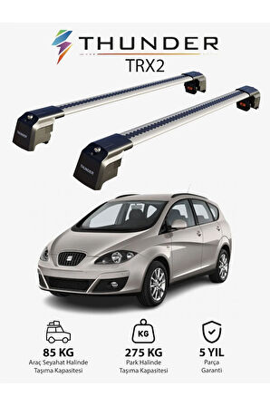 SEAT ALTEA XL 2006-2015 TRX2 Thunder Carrier Kilitli Ara Atkı Taşıyıcı Tavan Barı Siyah
