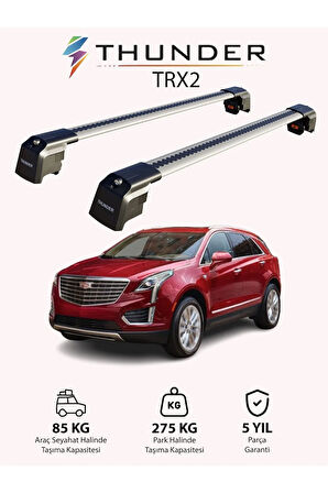 CADILLAC XT5 2016-Sonrası TRX2 Thunder Carrier Kilitli Ara Atkı Taşıyıcı Tavan Barı Siyah