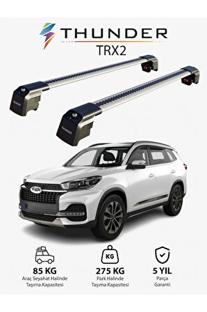 CHERY TIGGO 8 2018-Sonrası TRX2 Thunder Carrier Kilitli Ara Atkı Taşıyıcı Tavan Barı Siyah
