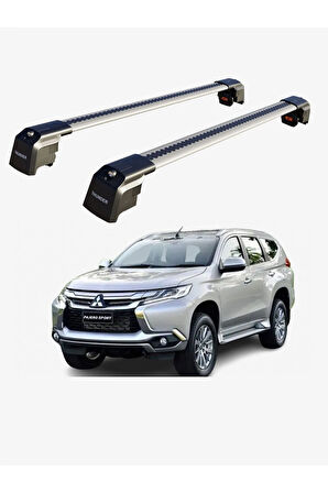 MITSUBISHI PAJERO SPORT 2016-Sonrası TRX2 Thunder Carrier Kilitli Ara Atkı Taşıyıcı Tavan Barı Siyah