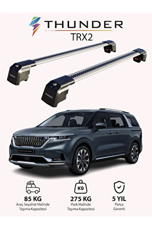 KIA GRAND SEDONA 2015-2021 TRX2 Thunder Carrier Kilitli Ara Atkı Taşıyıcı Tavan Barı Siyah