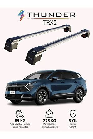 KIA SPORTAGE 2022-Sonrası TRX2 Thunder Carrier Kilitli Ara Atkı Taşıyıcı Tavan Barı Siyah