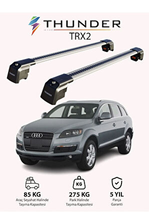 AUDI Q7 2006-2015 TRX2 Thunder Carrier Kilitli Ara Atkı Taşıyıcı Tavan Barı Siyah