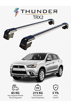 MITSUBISHI OUTLANDER SPORT 2010-2022 TRX2 Thunder Carrier Kilitli Ara Atkı Taşıyıcı Tavan Barı Siyah