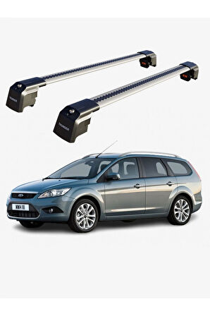 FORD FOCUS ESTATE 2011-2018 TRX2 Thunder Carrier Kilitli Ara Atkı Taşıyıcı Tavan Barı Siyah