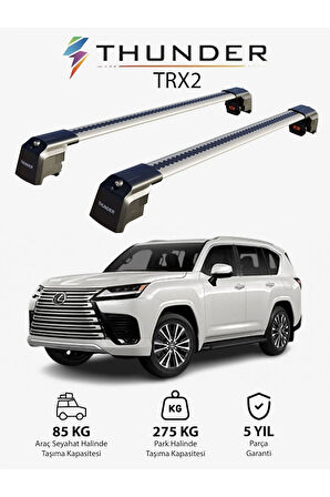 LEXUS LX 2016-Sonrası TRX2 Thunder Carrier Kilitli Ara Atkı Taşıyıcı Tavan Barı Siyah
