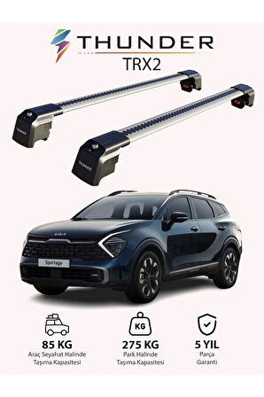 KIA SPORTAGE X-LINE 2022-Sonrası TRX2 Thunder Carrier Kilitli Ara Atkı Taşıyıcı Tavan Barı Siyah