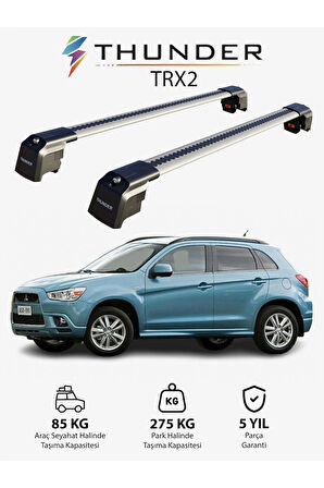 MITSUBISHI ASX 2010-2022 TRX2 Thunder Carrier Kilitli Ara Atkı Taşıyıcı Tavan Barı Siyah