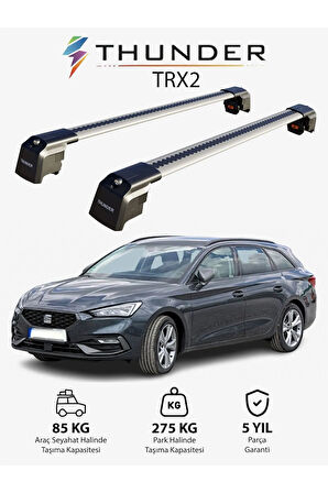 SEAT LEON ST 2021-Sonrası TRX2 Thunder Carrier Kilitli Ara Atkı Taşıyıcı Tavan Barı Siyah