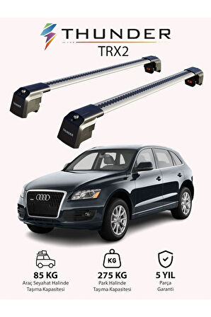 AUDI Q5 2009-2017 TRX2 Thunder Carrier Kilitli Ara Atkı Taşıyıcı Tavan Barı Siyah
