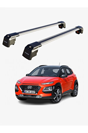 HYUNDAI KONA 2017-Sonrası TRX2 Thunder Carrier Kilitli Ara Atkı Taşıyıcı Tavan Barı Siyah