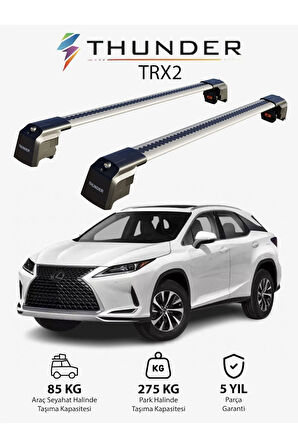 LEXUS RXL 2018-Sonrası TRX2 Thunder Carrier Kilitli Ara Atkı Taşıyıcı Tavan Barı Siyah
