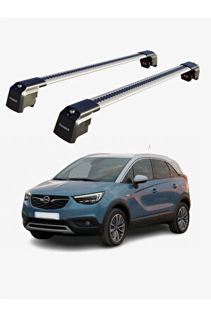 OPEL CROSSLAND X 2017-2020 TRX2 Thunder Carrier Kilitli Ara Atkı Taşıyıcı Tavan Barı Siyah