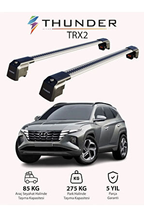 HYUNDAI TUCSON 2022-Sonrası TRX2 Thunder Carrier Kilitli Ara Atkı Taşıyıcı Tavan Barı Siyah