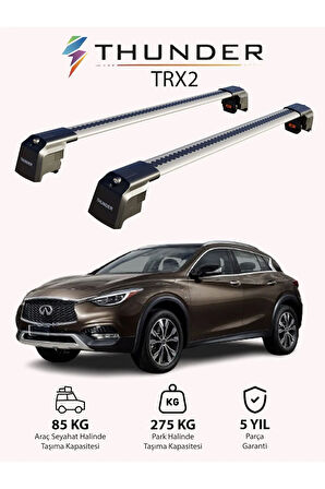 INFINITI QX30 2016-2019 TRX2 Thunder Carrier Kilitli Ara Atkı Taşıyıcı Tavan Barı Siyah