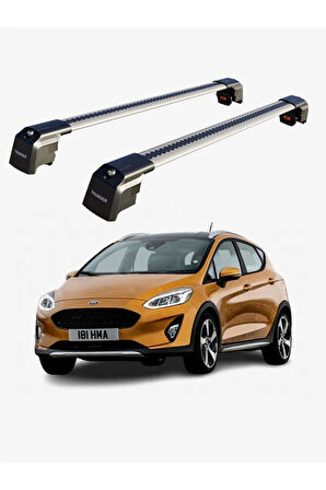 FORD FIESTA ACTIVE 2018-Sonrası TRX2 Thunder Carrier Kilitli Ara Atkı Taşıyıcı Tavan Barı Siyah