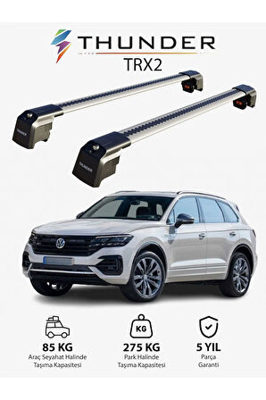 VOLKSWAGEN TOUAREG 2019-Sonrası TRX2 Thunder Carrier Kilitli Ara Atkı Taşıyıcı Tavan Barı Siyah