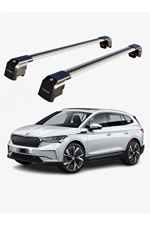 SKODA ENYAQ iV 2020-Sonrası TRX2 Thunder Carrier Kilitli Ara Atkı Taşıyıcı Tavan Barı Siyah