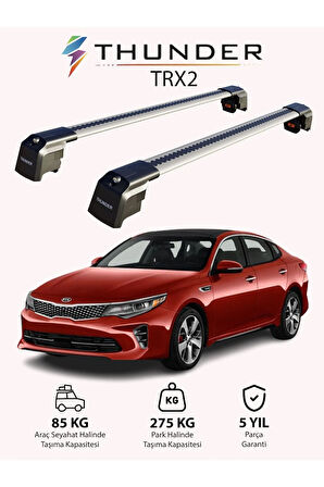 KIA OPTIMA 2016-2021 TRX2 Thunder Carrier Kilitli Ara Atkı Taşıyıcı Tavan Barı Siyah