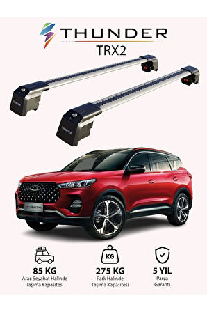 CHERY TIGGO 7 2016-2019 TRX2 Thunder Carrier Kilitli Ara Atkı Taşıyıcı Tavan Barı Siyah