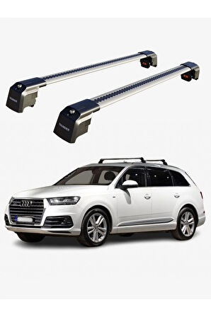 AUDI Q7 2016-Sonrası TRX2 Thunder Carrier Kilitli Ara Atkı Taşıyıcı Tavan Barı Siyah