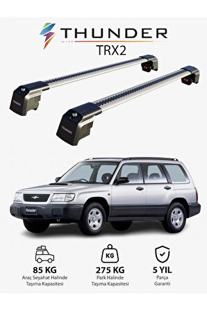 SUBARU FORESTER 1997-2002 TRX2 Thunder Carrier Kilitli Ara Atkı Taşıyıcı Tavan Barı Siyah