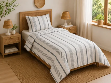 TRUYTOWEL   TEK KİŞİLİK MÜSLİN YÜZDE YÜZ PAMUK %100 PAMUK ÇİFT KAT  NEVRESİM TAKIMI