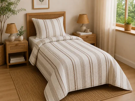 TRUYTOWEL   TEK KİŞİLİK MÜSLİN YÜZDE YÜZ PAMUK %100 PAMUK ÇİFT KAT  NEVRESİM TAKIMI