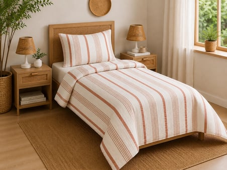 TRUYTOWEL   TEK KİŞİLİK MÜSLİN YÜZDE YÜZ PAMUK %100 PAMUK ÇİFT KAT  NEVRESİM TAKIMI