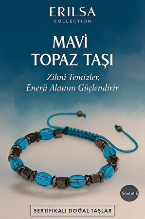Sertifikalı Sentetik Mavi Topaz Taşı Bileklik – Dinginlik ve Zarafetin Gücü