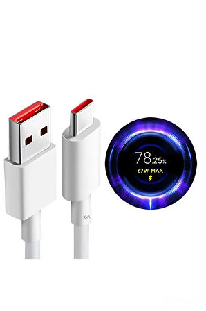 Okyanustech Xiaomi Mi Uyumlu Turbo Hızlı Şarj Kablosu 67W 6A Redmi Note 11 Pro 5G Note 12 T Pro Note 13 Pro 5G