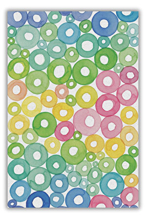 Geometrik Desenli Renkli Halı Dijital Baskılı Dokuma Kaymaz Tabanlı Yıkanabilir Antre Halısı