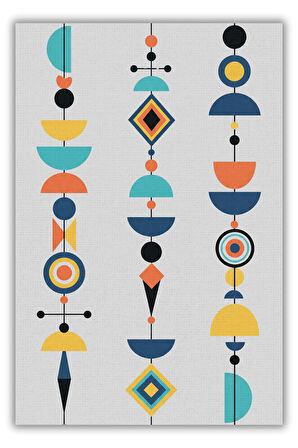 Bohem Desenli Renkli Halı Dijital Baskılı Dokuma Kaymaz Taban Yıkanabilir Salon Halısı