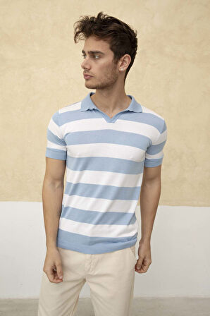 Renk Bloklu Polo Yaka Triko T-Shirt TRZ19120