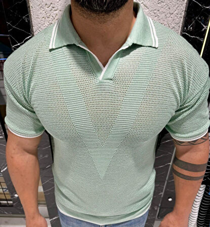 Erkek Yumuşak Dokulu Polo Yaka Triko T-Shirt
