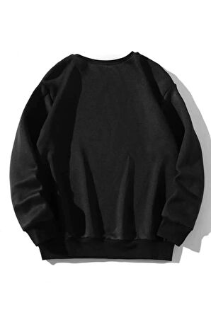 Kadın Siyah California 92 Baskılı Oversize Sweatshirt