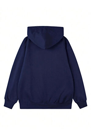 Kadın Lacivert Resounde Creativity Baskılı Kapüşonlu Sweatshirt