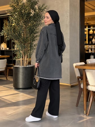 🖤 Kot Ceket – Desenli, Düğmeli, Büyük Beden Uyumlu